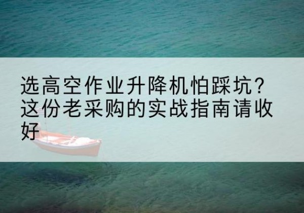 鄂城高空作业升降机厂家推荐-选高空作业升降机怕踩坑？这份老采购的实战指南请收好