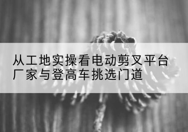 鄂城电动剪叉升降平台厂家-从工地实操看电动剪叉平台厂家与登高车挑选门道